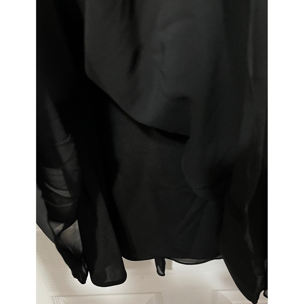 Alex Evenings NWT Womens Plus Size 1X Black Sheer Overlay Maxi Skirt Paty - Picture 3 of 6